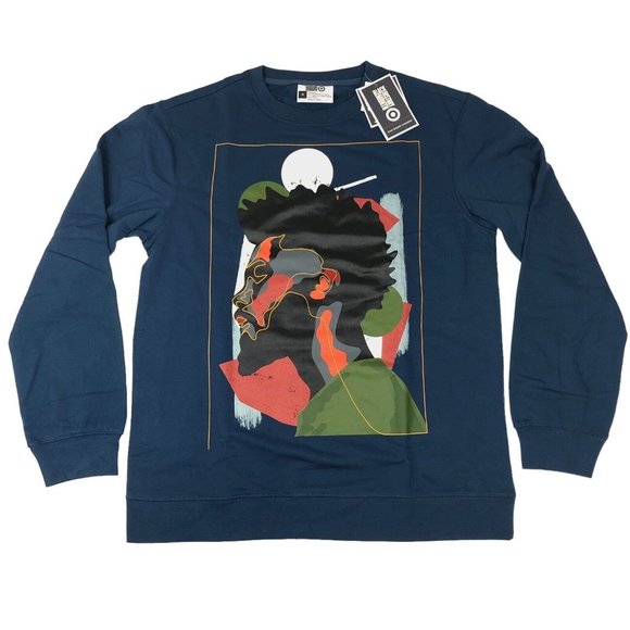 Target Other - NEW Black History Month Graphic Sweatshirt Mens Medium Beautiful Man Blue Target